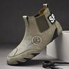 Men's Genuine Leather Chelsea Slip-On Boots - Breathable Retro High-Top Casual Shoes