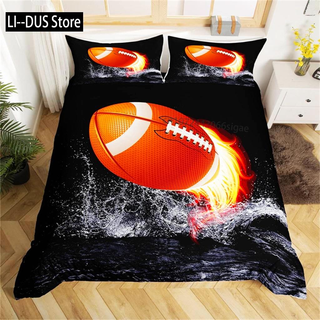 

Boys Or Girl 3D Football Duvet Cover Set Comforter Cover Ball Sport Theme Bedding Set Single Twin For Kids Teens Gift Bedroom EU Single(135*200cm)3pcs