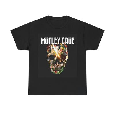 T-shirt graphique tête de mort Motley Crue vintage rétro rock Unisexe T-shirt en coton épais