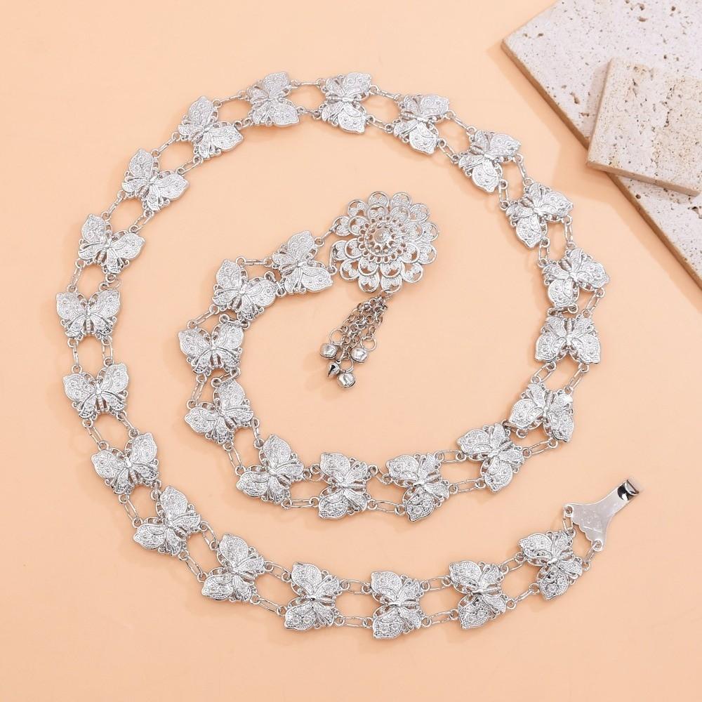 Rhomb Tassel Belly Chain Ethnic Thai Body Jewelry Light Luxury Hollow Waist Chain Dance Party