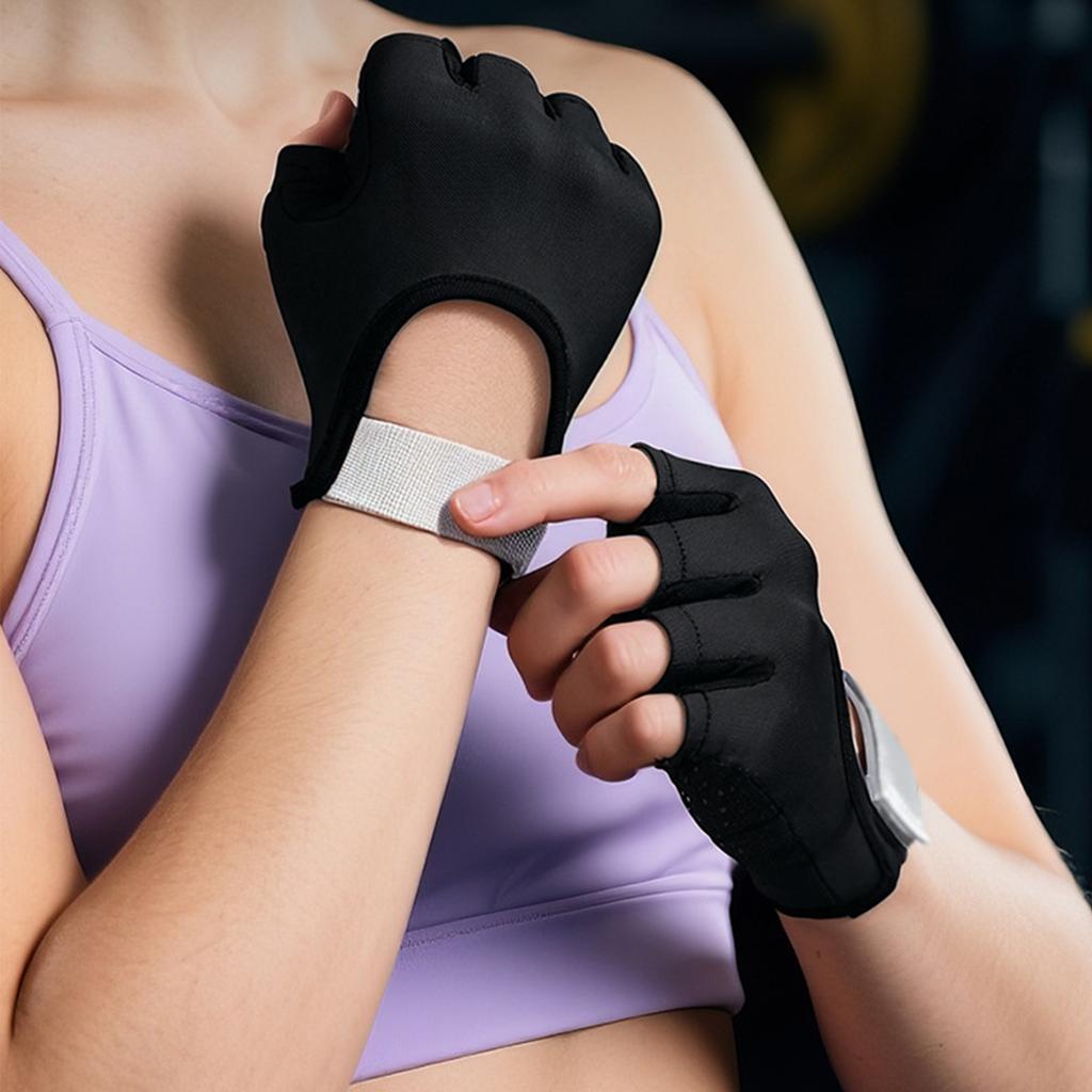 Outdoor Sports Gloves Non-Slip Fitness Protect Gloves Wear Resist Cycling Half-Finger Glove for Climbing Exercises Gym Lifting