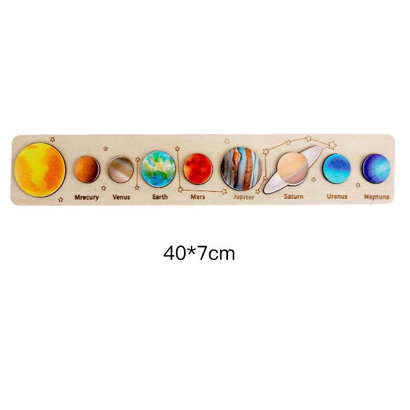 Cross-Border Solar System Wooden Puzzle - Planet Board for Early Education