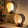 Set of 2 Battery Operated Lamp Unique Cordless Sconces Lantern Metal Cage Wall Mount Lights with 6-Hour Timer for Home Decor