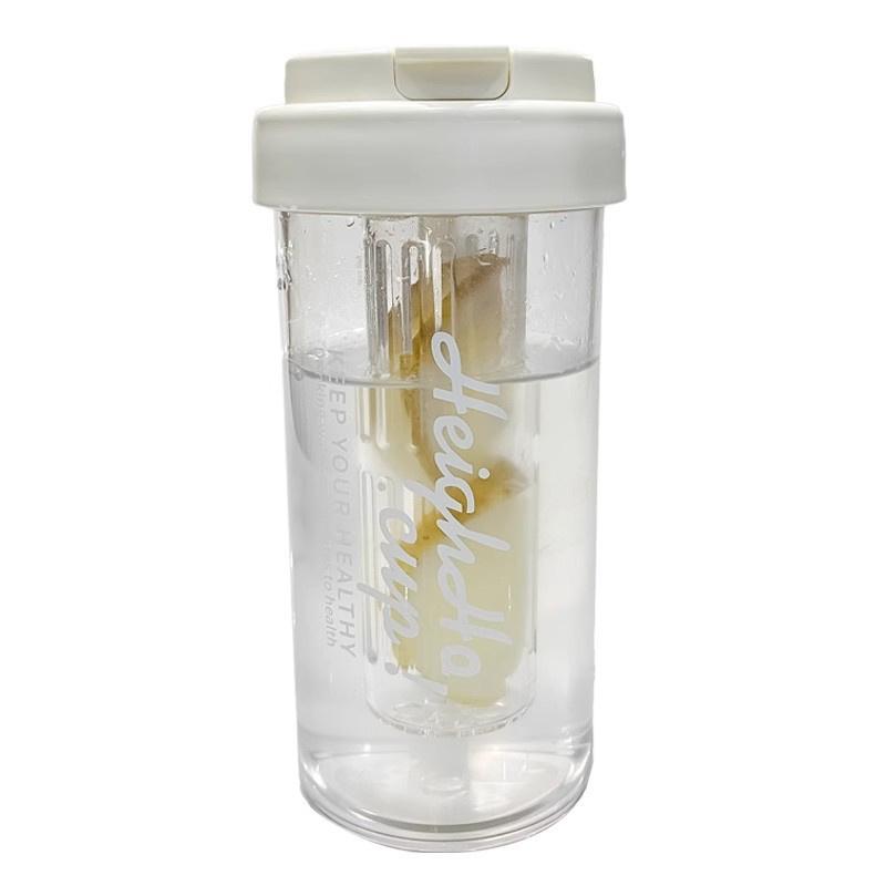 600ML Water Cup Handy Cup Sports Water Bottle Food Grade Material Tea Partition Water Cup Female Straw Cup Summer Portable