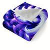 1pc Purple Nine Tail Fox Flannel Blanket - Ultra-Comfortable & Stylish, Perfect for Home, Office & Dorm - All-Season Warmth, Sof