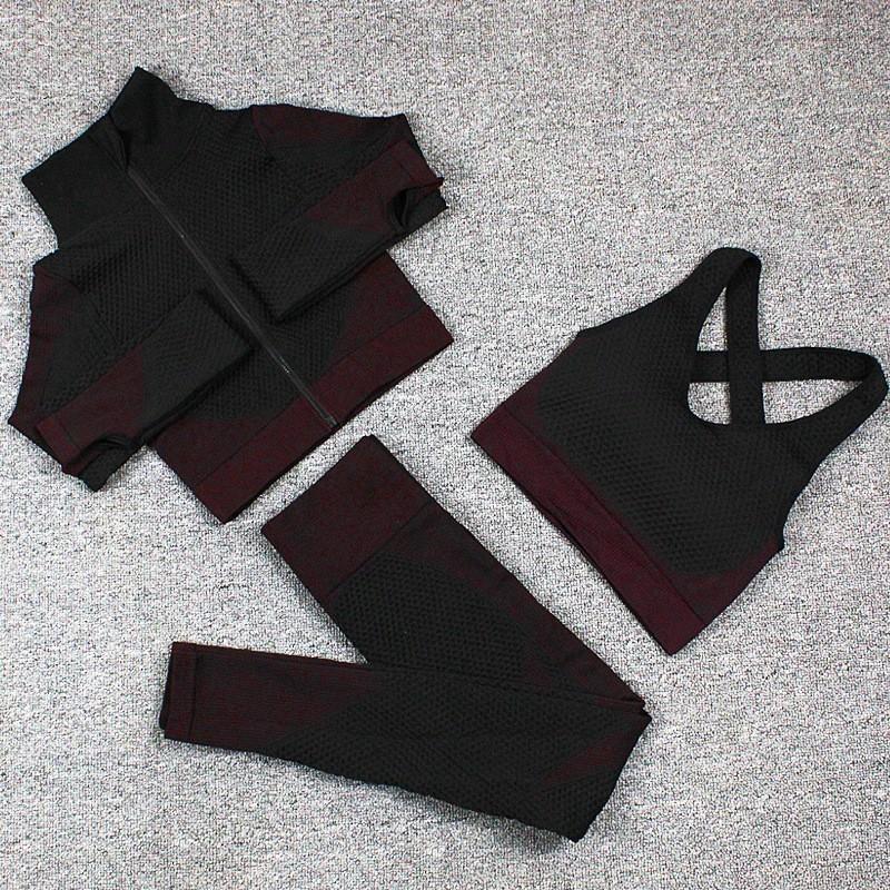 JYL Seamless Quick Dry Long Sleeve Pants Plus Size Yoga Set
