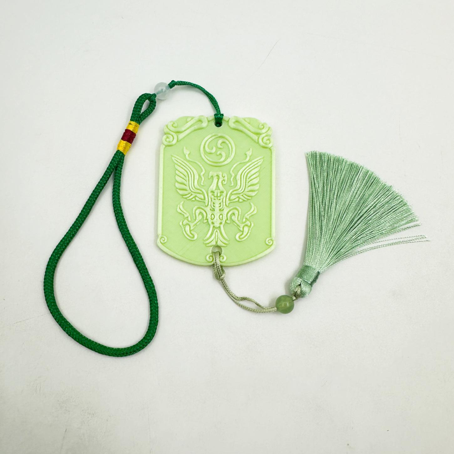 

Подвеска Нечжа, напечатанная на 3D-принтере, зеленая пластина для рюкзака, брелка или подвески в машину