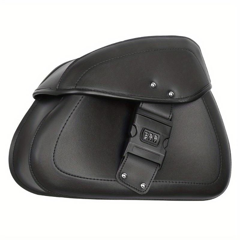 1 Pair Motorcycle Universal Black Faux Leather Saddlebags Side Luggage Saddle Bags for Honda for SUZUKI Yamaha Cafe Racer Bobber