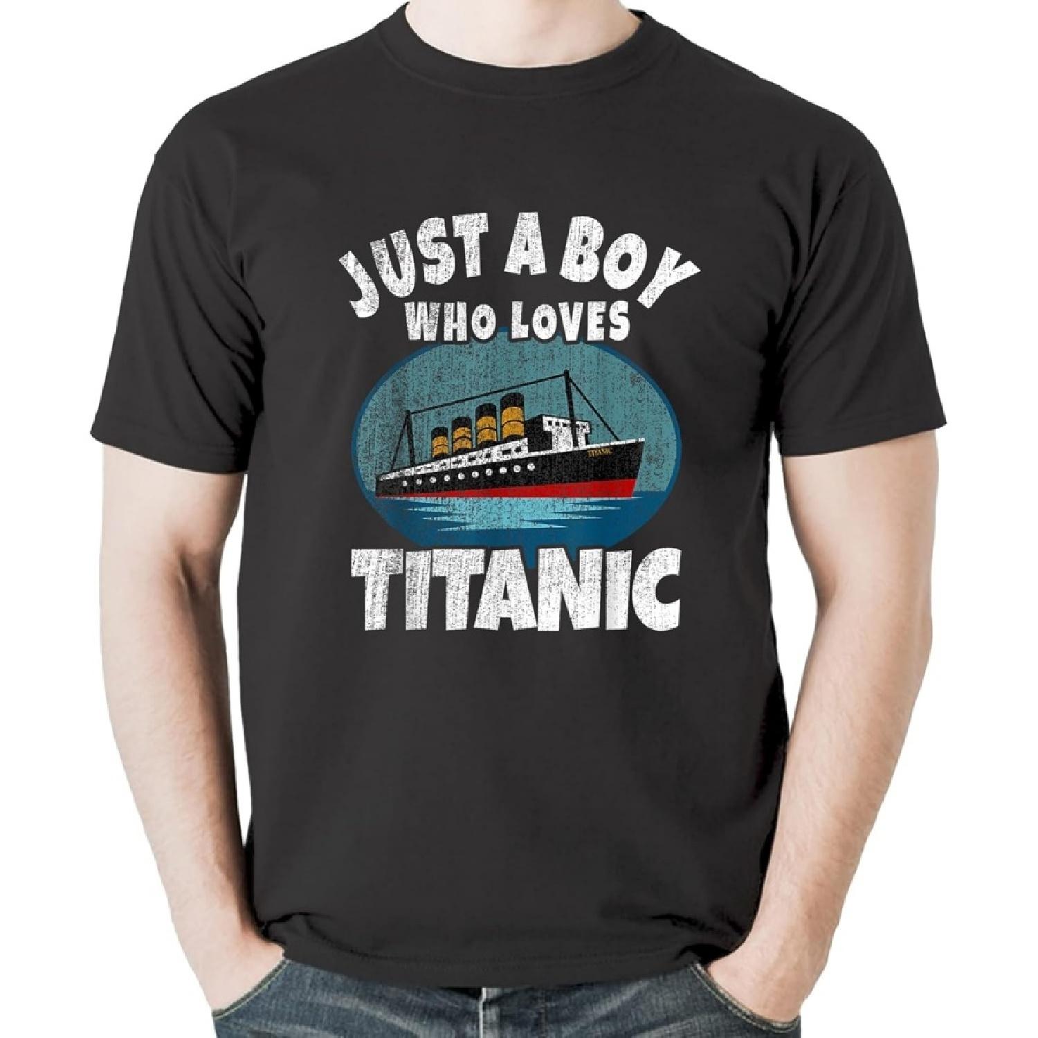 Корабль Просто Мальчик, Который Любит Титаник Лодка Титаник Мальчики Малыш Футболка, Свитшот, Худи для Мужчин, Женщин, Детей S