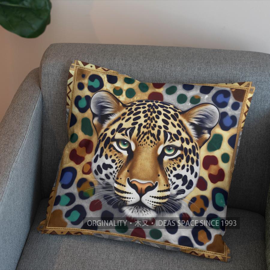 2D Exotic Leopard Design Pillow For Home Decor Pattern Cushion Cover Suitable For Sofa Bedroom Car Pillow Cover