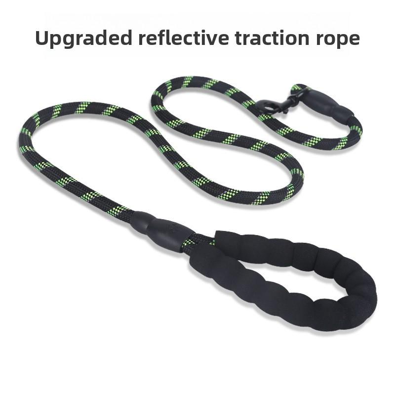 Pet Leash, Pet Leash, Nylon Reflective Round Rope, Large and Medium-sized Explosion-proof Dog Leash, Dog Walking Chain