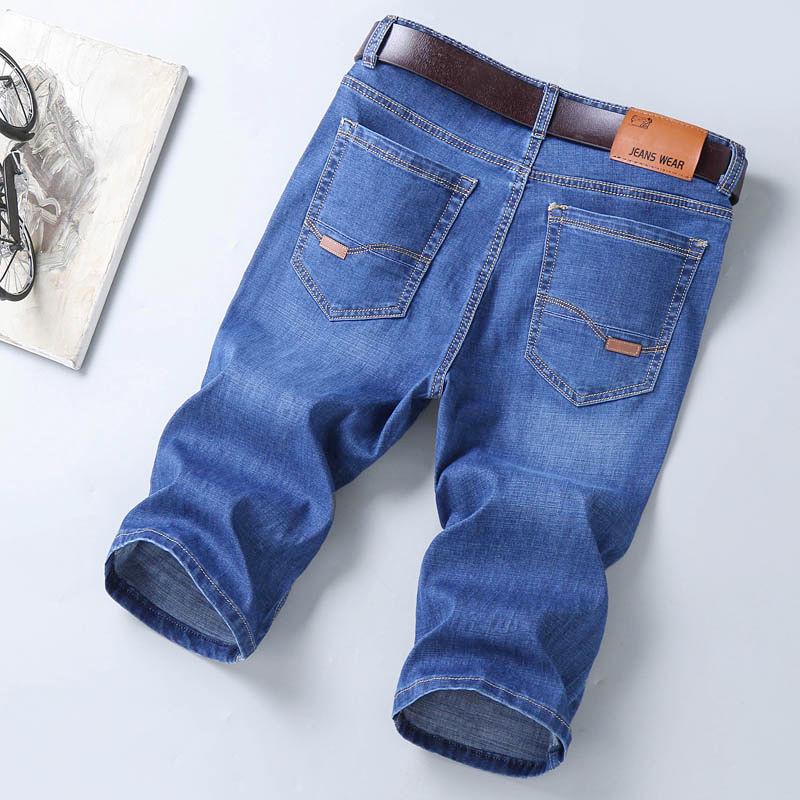 Men's Casual Mid-Length Denim Shorts – Thin, Loose Fit with Elastic Waist