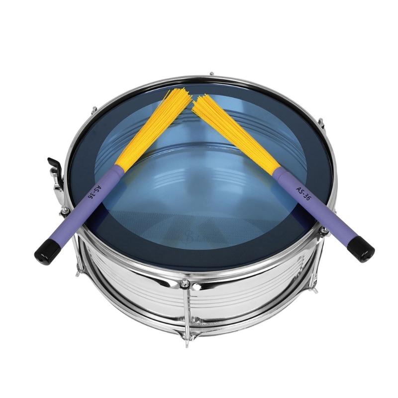 1Pair Rods Drum Brushes with Comfortable Handle Percussion Drum Brushes Dowels Nylon Drum Sticks Brush Smooth Grip
