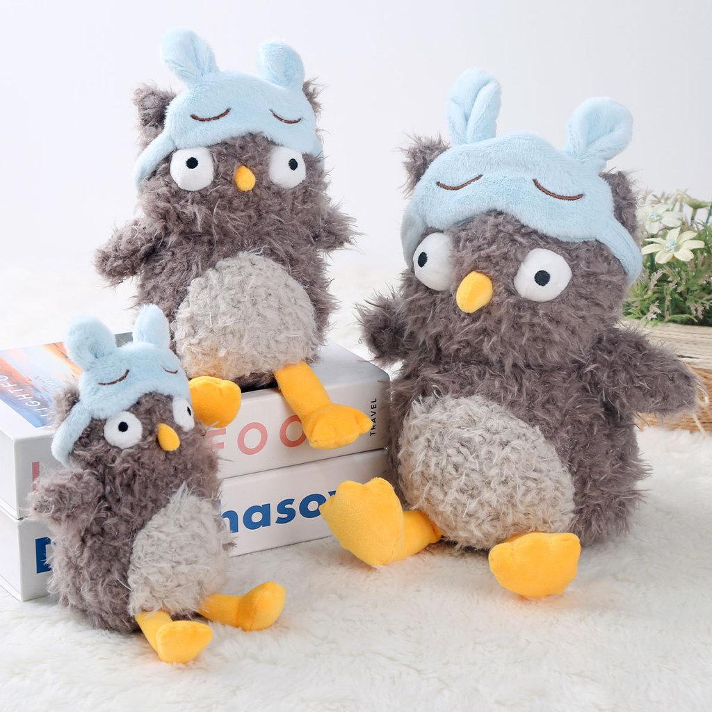 Maschera per Occhi Gufo Peluche Giocattolo Bambola Animale Regalo Per Bambini E Collezionisti