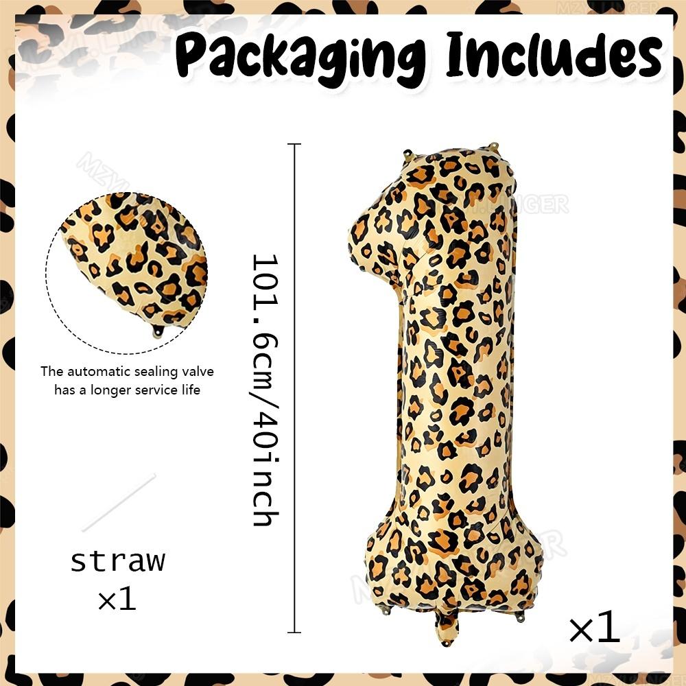 Oversized 40inch leopard print digital balloon 0-9 for leopard print themed birthday party decoration, anniversary decoration 40inch