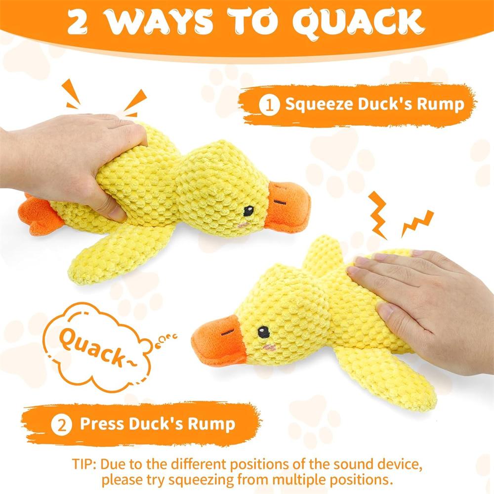 Pet Cat and Dog Chew Plush Toys, Sound-Producing Duck Interactive Chew Toys, Durable Chew Plush Toys for Pets, Universal Pet Toy