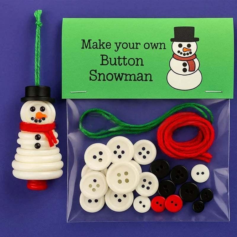DIY Button Christmas Tree Ornament Kit Make Your Own Button Santa Christmas Tree Craft Decorations DIY Xmas Hanging Pendant