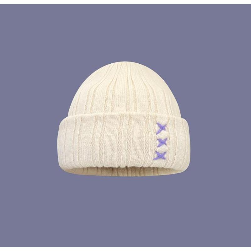 Women's Autumn and Winter Versatile Japanese Letters In Winter Baotou Ear Protection and Warm Cold Hat Men's Face Showing Small Knitted Hat