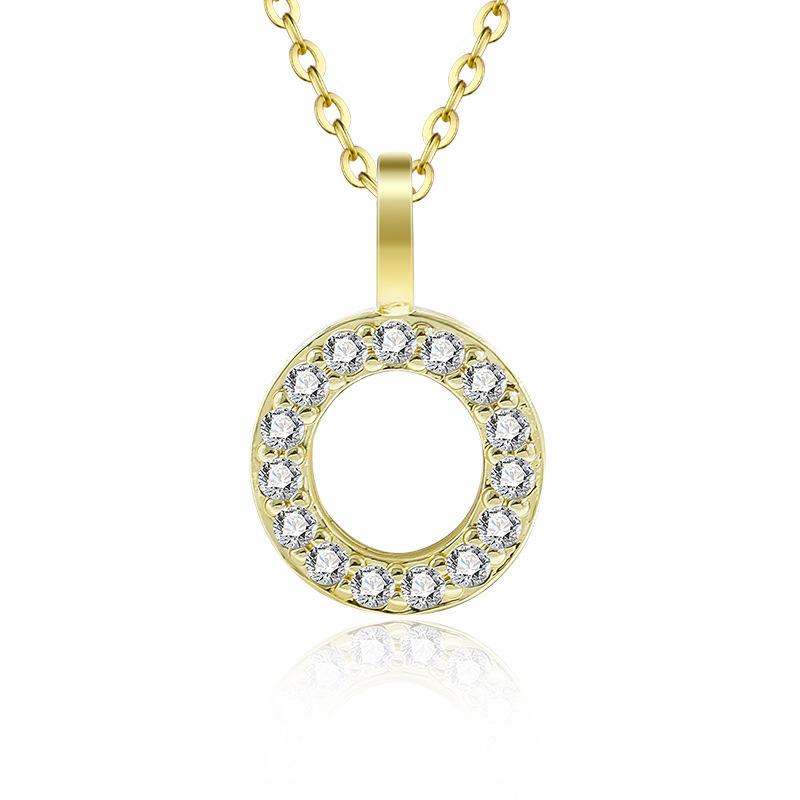 Gold Color Pendant Necklace with Chain for Women - Initial Jewelry Gift