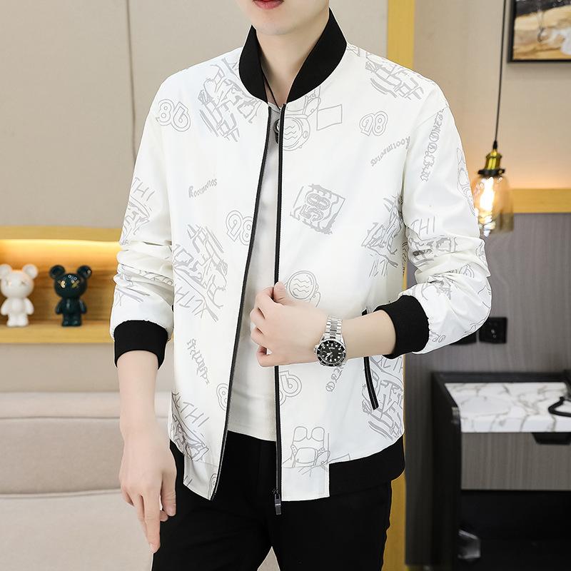 

Бейсбольная куртка мужская весенне-осенняя спортивная верхняя уличная трендовая куртка больших размеров XL белый