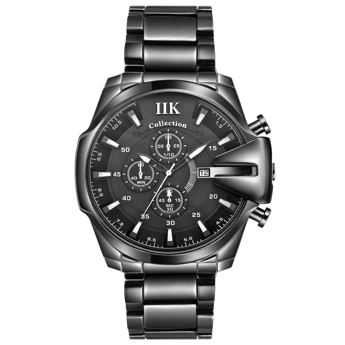 

IIK Collection Мужские часы с большим циферблатом Многофункциональные часы с календарем Кварцевые часы