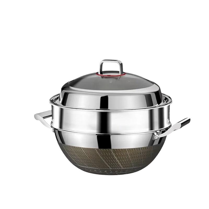 Zhi Shi 316 Stainless Steel Uncoated Multi-Function Pot with Steamer