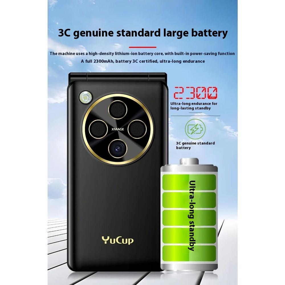 Pełna sieć 4G Telefon z klapką dla seniorów Głośny Duże znaki Duży ekran Długi czas czuwania