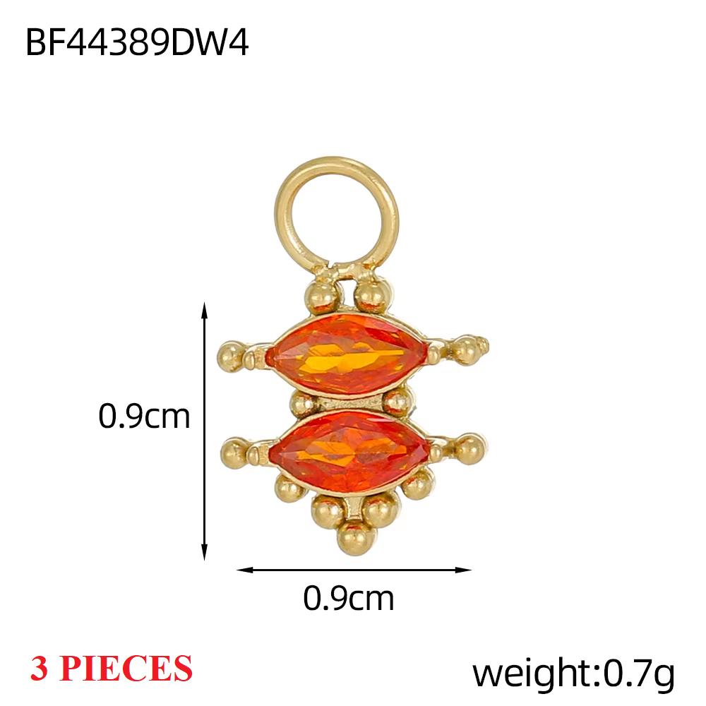 3PCS/LOT CARLIDANA Waterproof Non Tarnish Charms, Heart Round Colorful Zircon Pendants High Quality for Necklace Jewelry Making