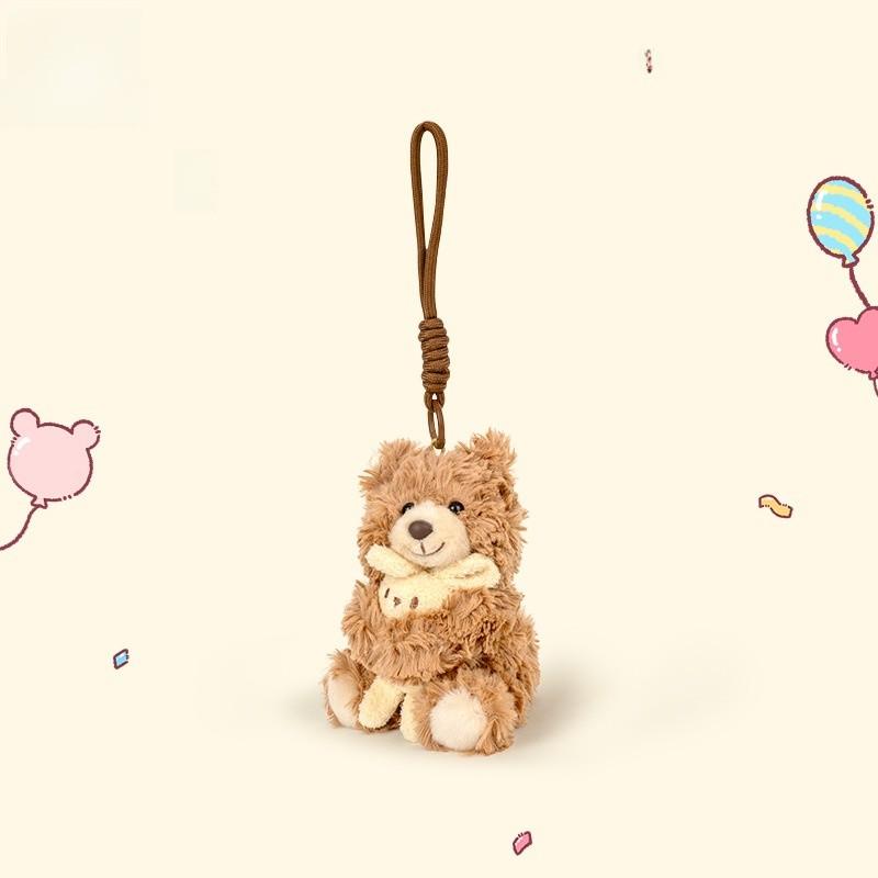 Cake Birthday Bear Hat Rabbit Doll Keychain Animal Plush Pendant Gift Holiday