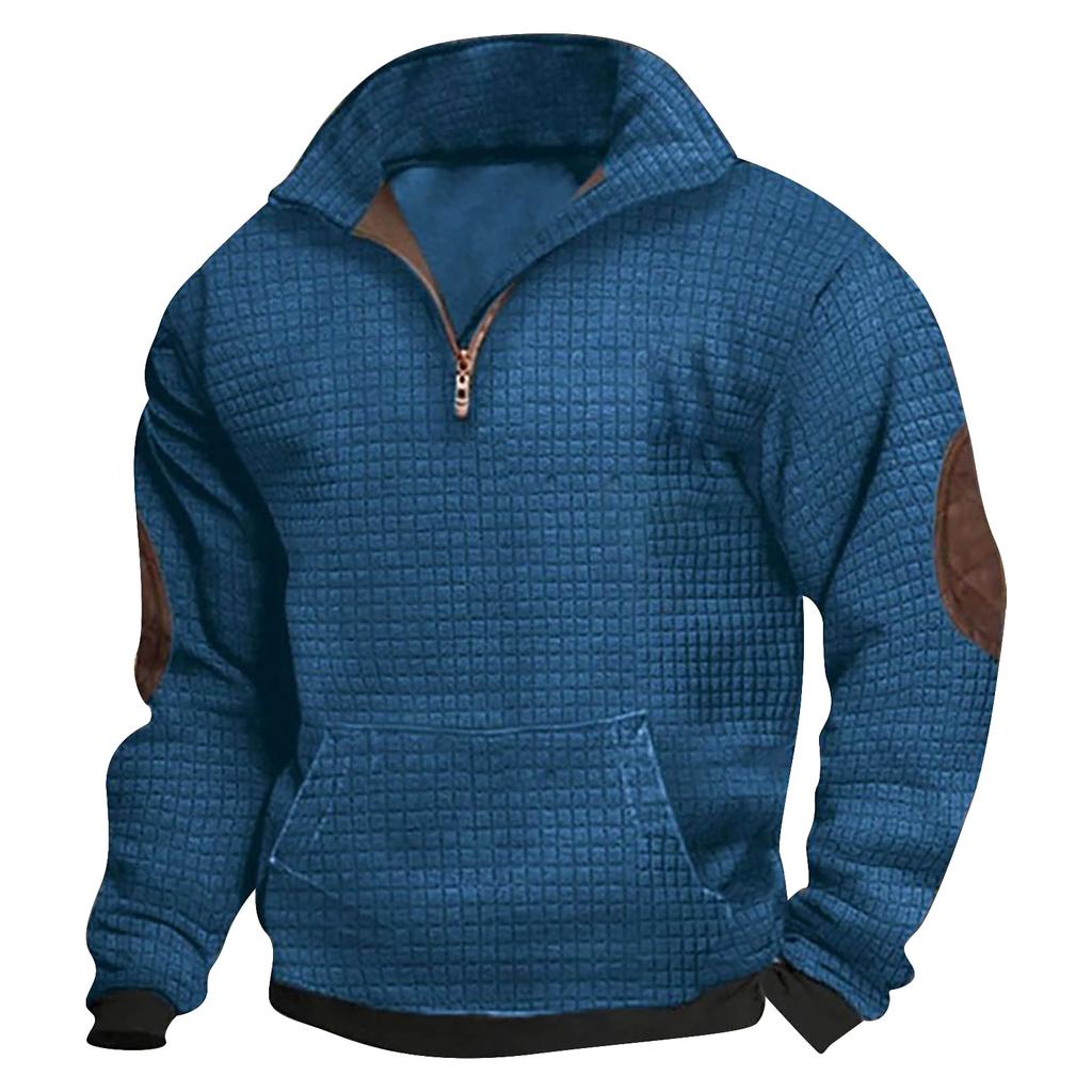 Spring And  European Size Men's Outdoor Casual Standing Collar Long-sleeved Sweater