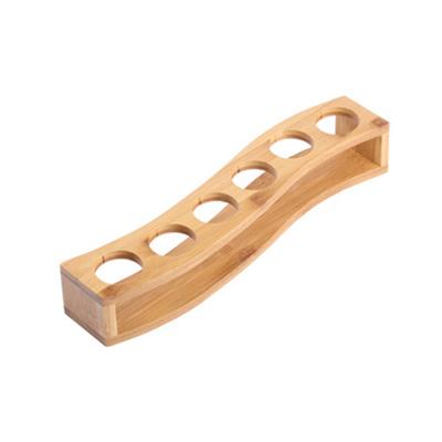Practical Bamboo Shot Glass Holder Easy To Use Multipurpose Shot Glass Tray with 6 Slots Shot Glass Storage Wine Glasses