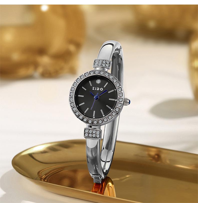 Bracelet Watch, Light Luxury Diamond-Encrusted High-End Women'S Watch, Exquisite And Compact, Quartz Watch