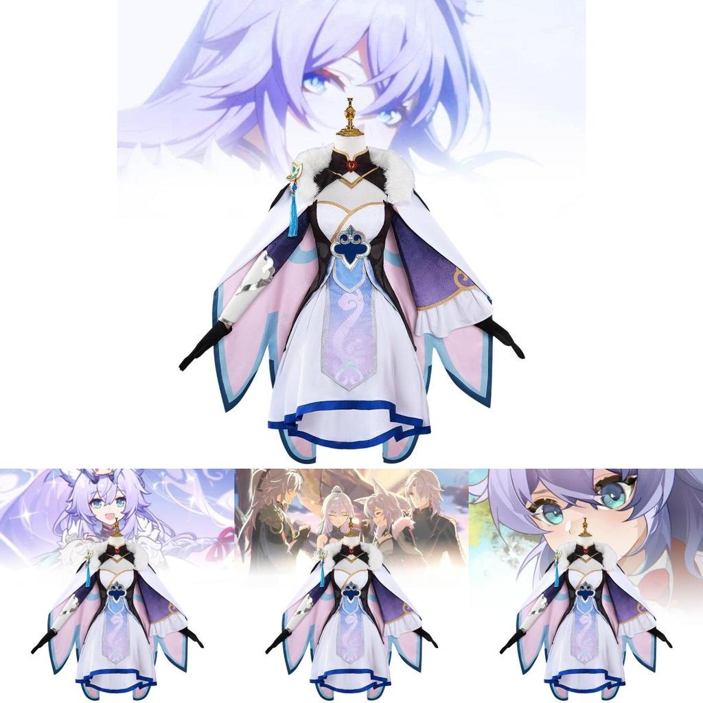 Charming White Cosplay Costume For Cloudstrider With Accessories For Anime Fans