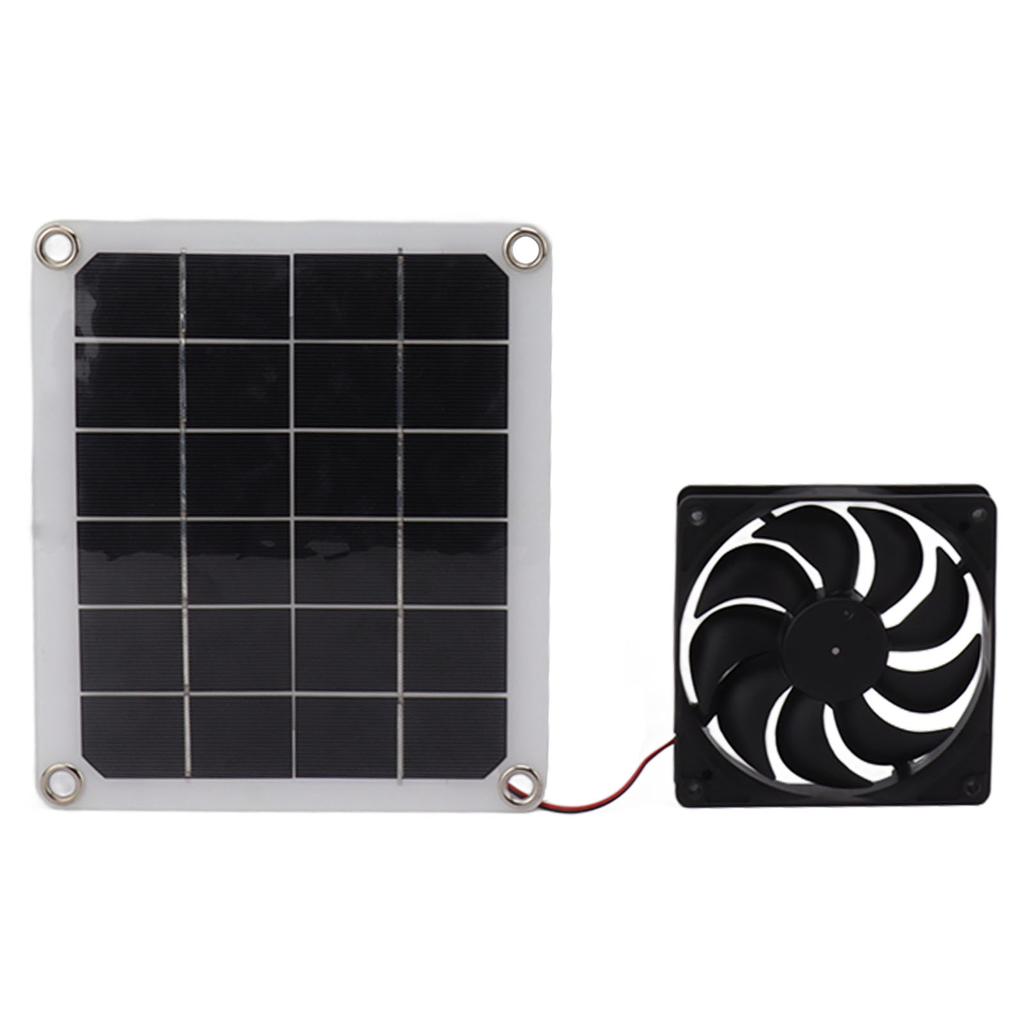 10W Solar Panel Exhaust Fan Waterproof Solar Powered Attic Ventilator for Pet House RV Greenhouse