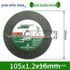 Great White Shark Ultra-Thin 105mm X 1.2mm X 16mm Stainless Steel Cutting Disc with Green Single/Double Mesh for Angle Grinders