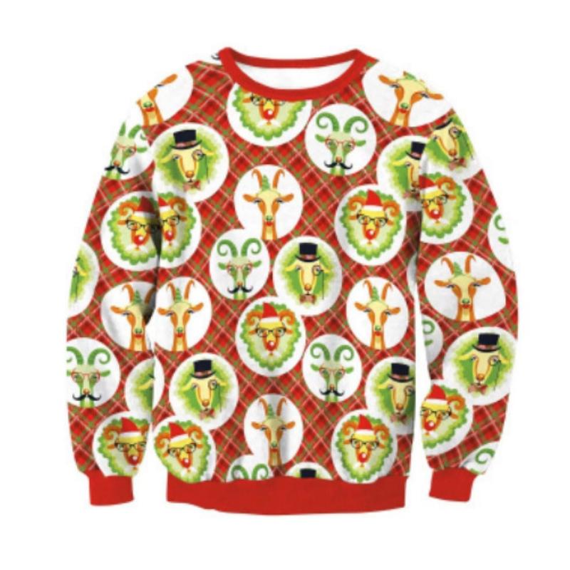 

Чоловіча різдвяна толстовка з 3D-принтом Пуловер Санта-Клауса Толстовки з графічним зображенням Смішні завеликі футболки з круглим вирізом Вуличний чоловічий одяг 4XL