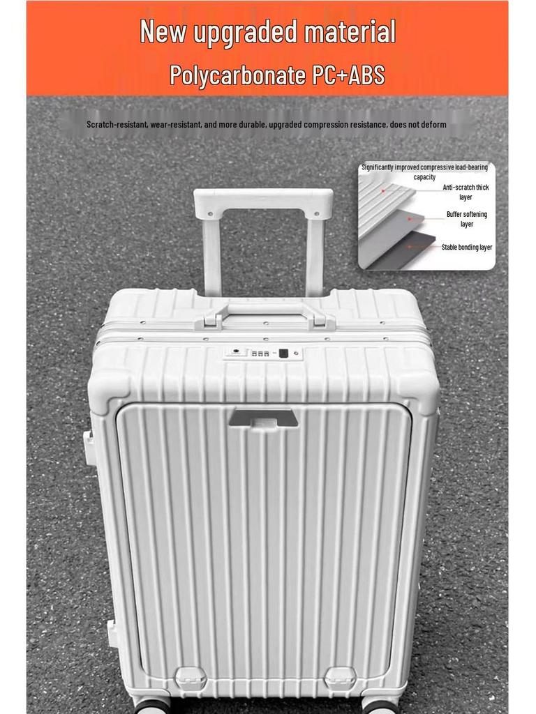 20-Inch Aluminum Frame Business Trolley Case with Universal Wheels and Combination Lock