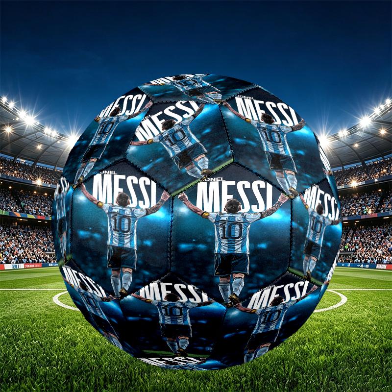 Lionel Messi Aufdruck Größe 5 Fußball, PU Abriebfester Fußball für Spieltraining und tägliches Üben, Geburtstagsgeschenk für Fußballfans