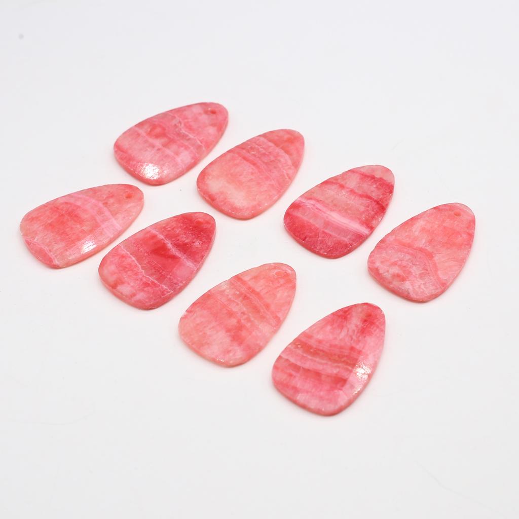 Natural Stone Teardrop Pendant, Striated Pink Crystal Charms for DIY Necklace & Bracelet, Boho Daily Wear Handmade Jewelry Craft Accessory Unisex Gift
