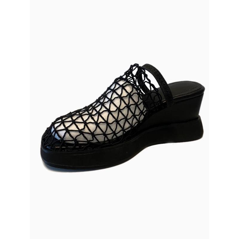 Height-increasing Shoes Women's Shoes Breathable and Perforated Wedge Heel Sandals and Wearing Wedge Slippers