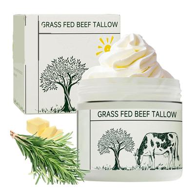Beef Tallow, Beef Tallow  Tallow Face Moisturizer, Unscented Organic Beef Tallow Blam Grass Fed Finished Whipped Tallow Face Cream Moisturizer Bod