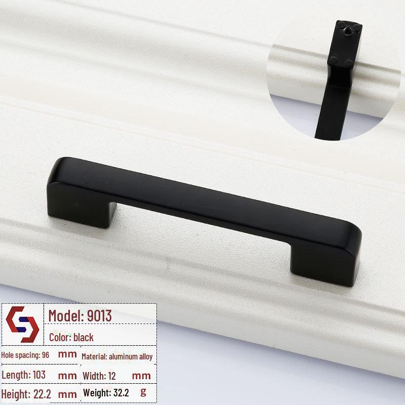 Solid Single Hole Black Cabinet Handle for Drawers and Wardrobes