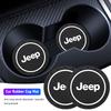AIN4   2Pcs Silicone Car Cup Mats Anti Noise Coaster Auto Accessories For Jeep Grand Cherokee Wrangler JK Gladiator Compass Renegade