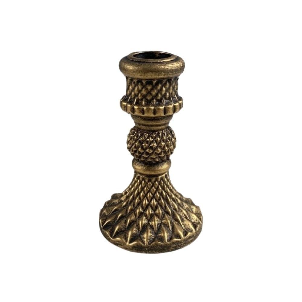 Decorative European Style Pillar Candlestick Non-slip Gold Adornment Candle Stand Bronze Vintage Table Candle Holder Party