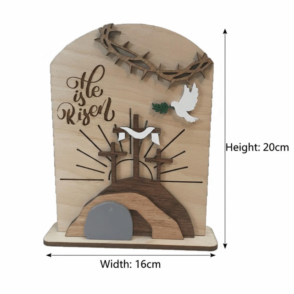 Wooden Material Easter Tomb Crafts Three-dimensional Design Ornament Set Wooden Easter Decor Handcrafted Details