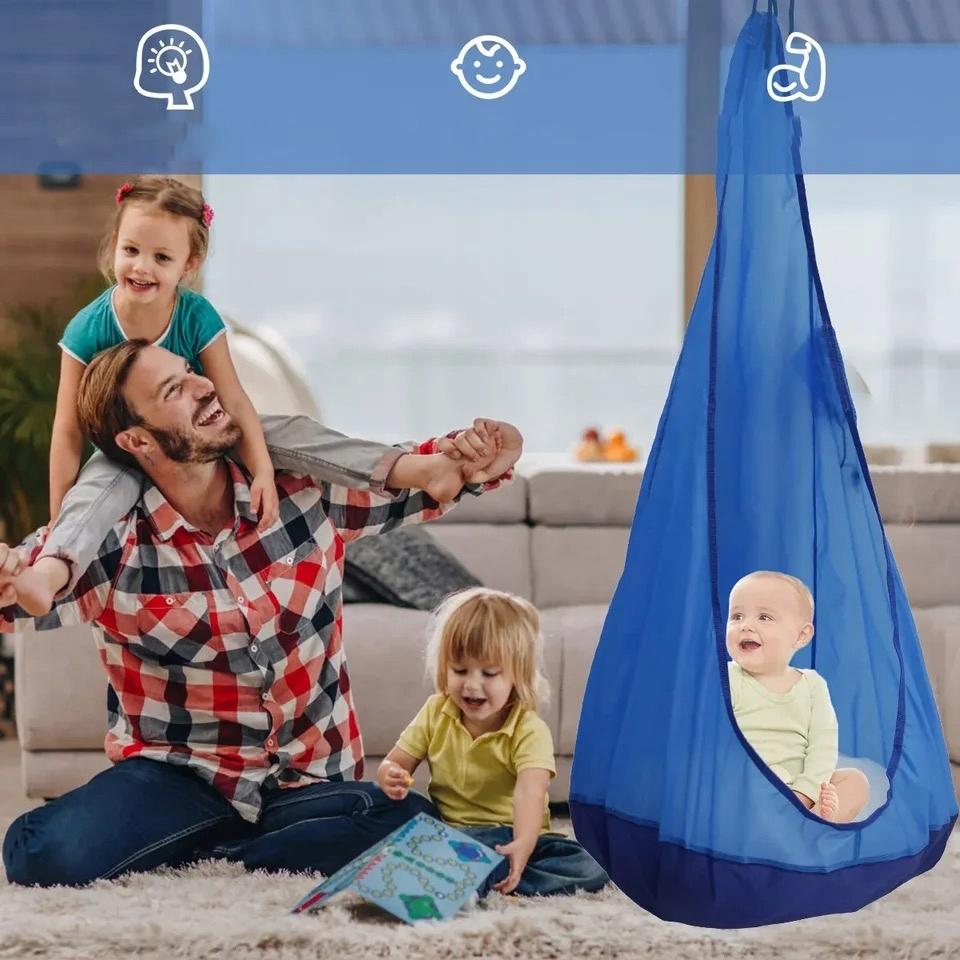 Tuinzwaai Cocoon Voor Kinderen Hangstoel Voor Kamer Blauw