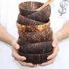 1PC Natural Coconut Bowl Wooden Tableware Fruit Salad Noodle Rice Bowl Creative Coconut Shell Bowl Kitchen Decorative Dinnerware
