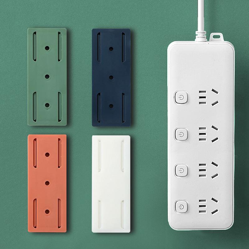 1pc Socket Holder Organizer Socket Fixer Powerful Traceless Wall-mounted Self-adhesive Cable Seamless Power Strip Hold Wire Holder Utility Hooks
