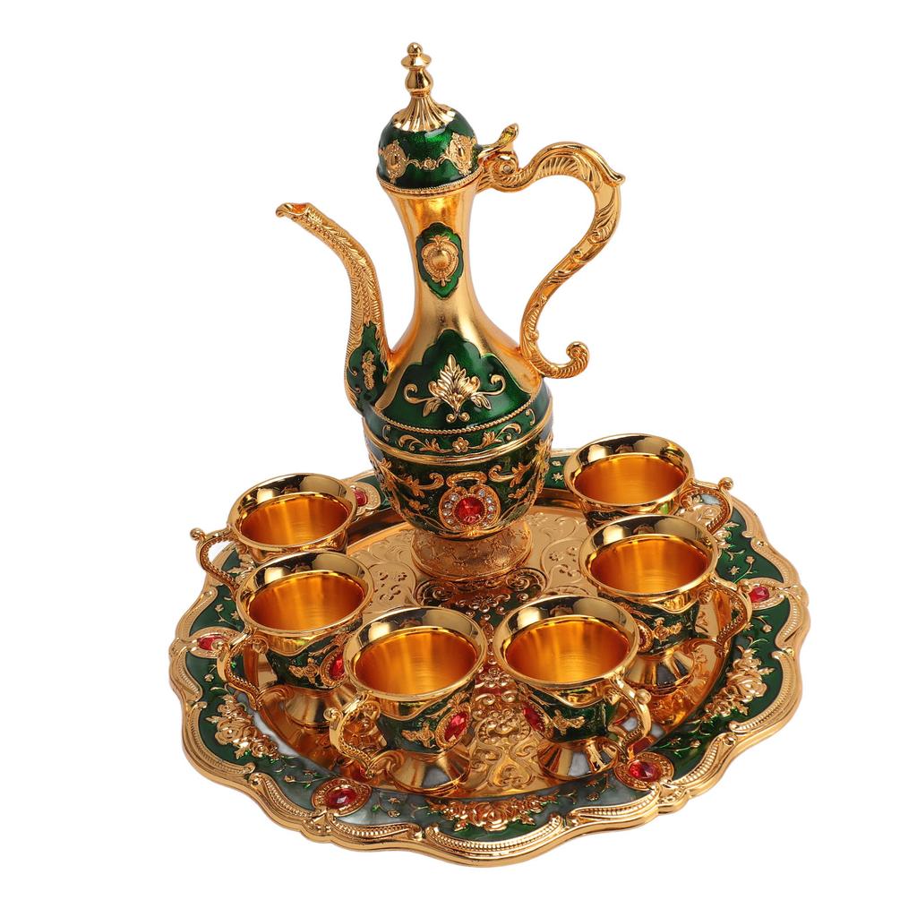 Vintage Kávová konvice Sada Evropská Vinná konvice Sada se 6 šálky Čajová konvice Čajový servis Sada na svatbu