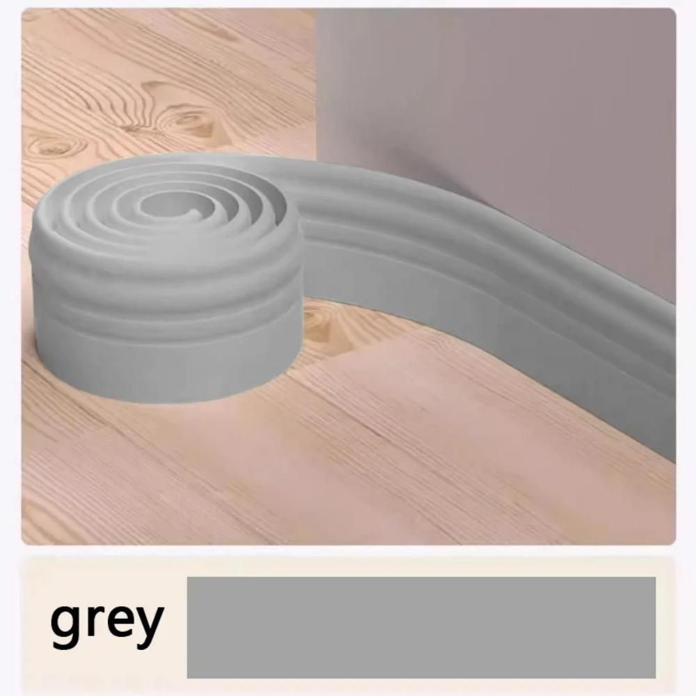 

1pc 2mX9.8cm Self Adhesive Baseboard Trim Peel and Stick Paintable Molding Trim Strip Anti-collision Waterproof Skirting Line сірий колір